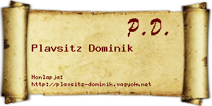 Plavsitz Dominik névjegykártya